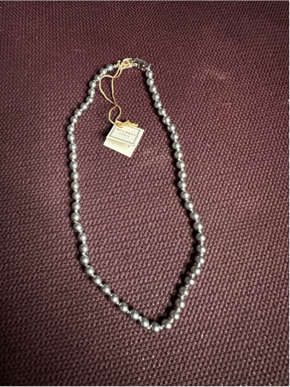 Nina Ricci Gray Pearl & Gold Necklace